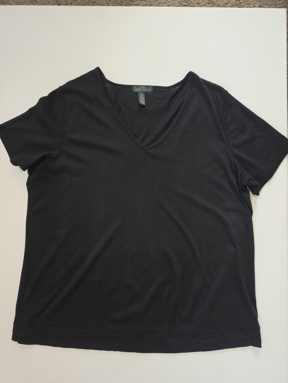 Lauren Ralph Lauren T-Shirt Womens 1X Black Casual 90s Designer Loungewear